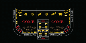 Mini Craps casino layout in 4 Classic colours
