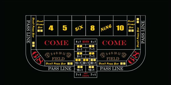 Mini Craps casino layout in 4 Classic colours
