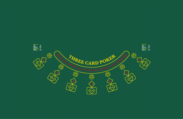 Three card poker layout All Colours