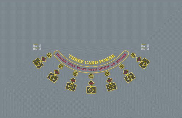 Three card poker layout All Colours